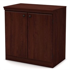 south shore morgan 2 door accent chest in royal cherry