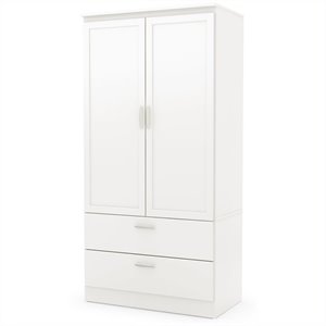 south shore acapella wardrobe armoire in pure white