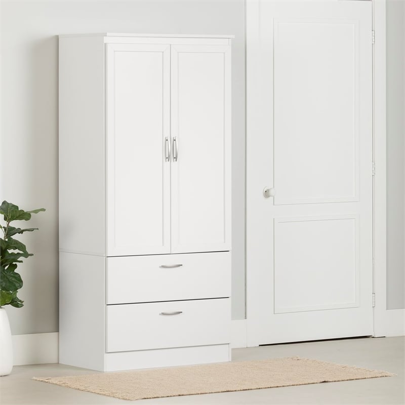 South Shore Acapella Wardrobe Armoire in Pure White