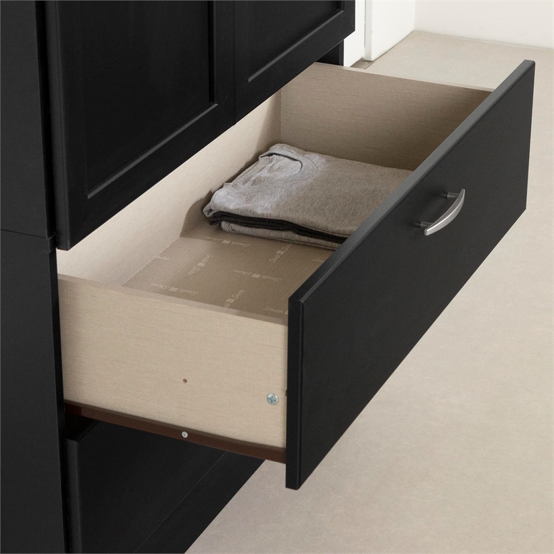 South Shore Acapella Wardrobe Armoire in Pure Black