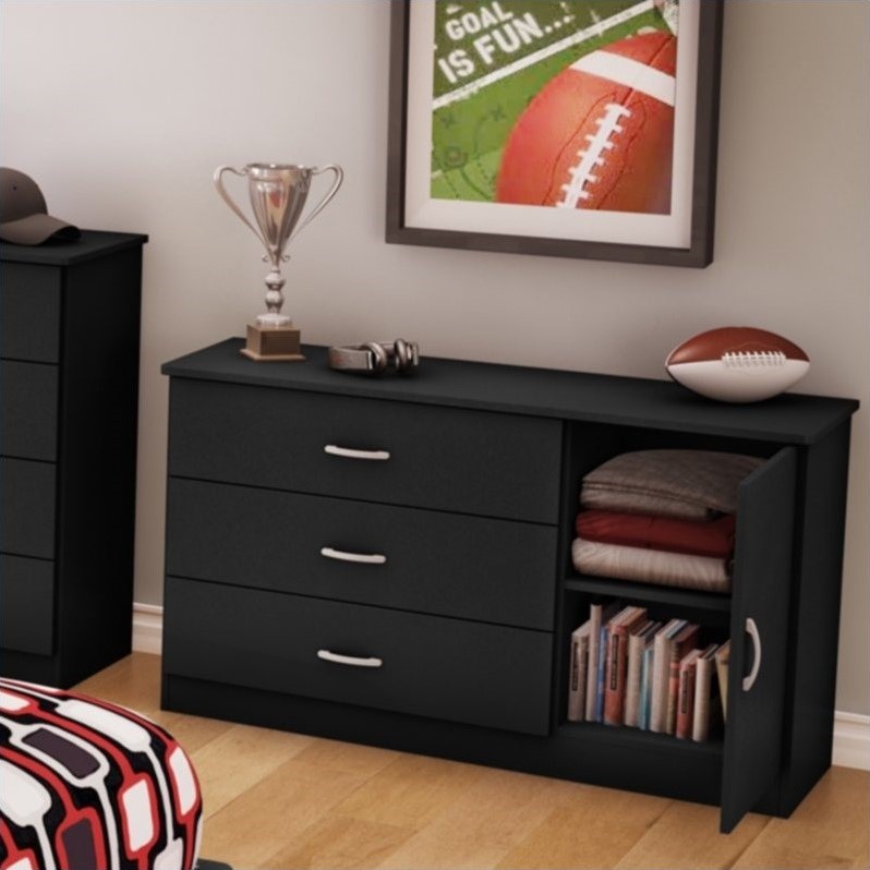 South Shore Libra Dresser In Pure Black 3070028