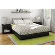 South Shore Step One King Platform Bed with Mouldings in Pure Black