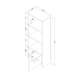 South Shore Step One Shelf Bookcase in Pure Black