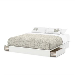 south shore step one king platform bed with drawers ii