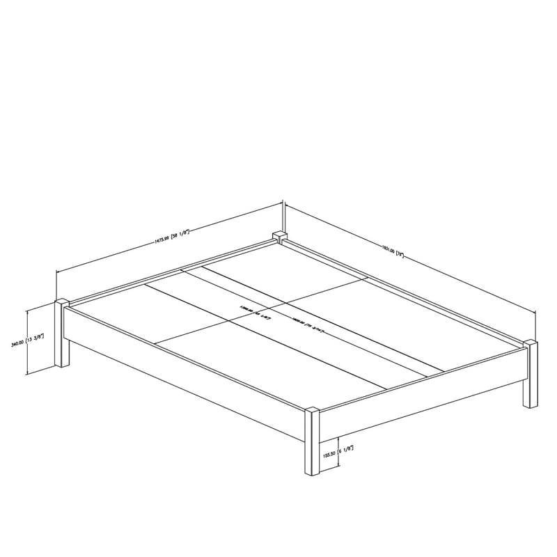 South Shore Step One Full Platform Bed in Pure White