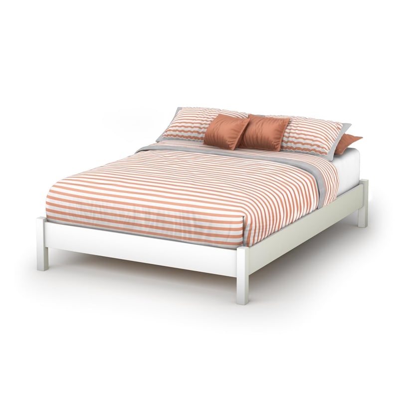 South Shore Step One Full Platform Bed in Pure White