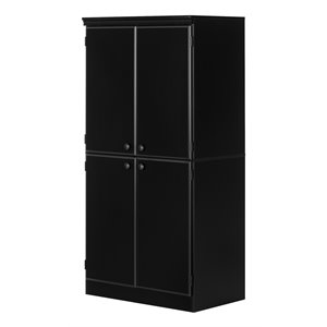 South Shore Morgan Storage Cabinet in Pure Black