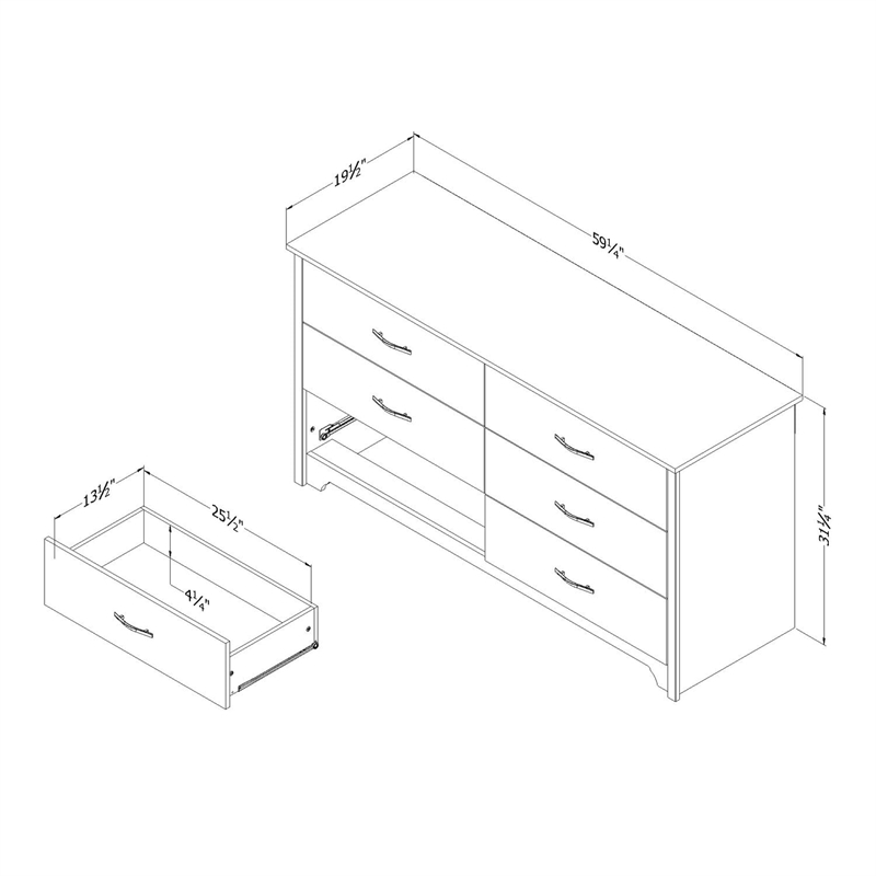 South Shore Fusion Dresser in Pure White