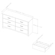 South Shore Fusion 6 Drawer Dresser in Pure Black