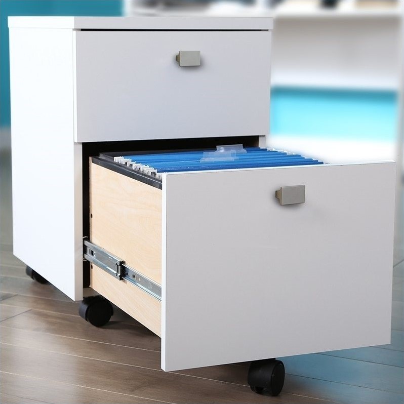 South Shore Interface 2-Drawer Mobile File Cabinet in Pure White - 7350691