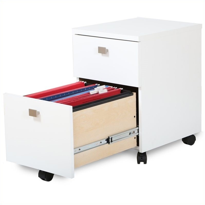 South Shore Interface 2-Drawer Mobile File Cabinet in Pure White - 7350691