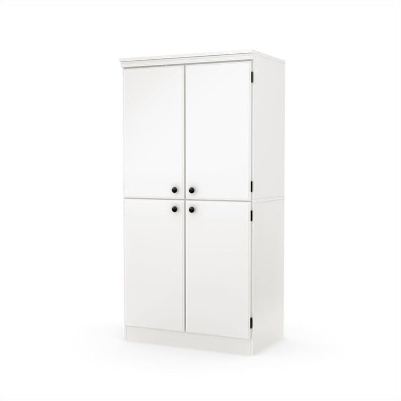 South Shore Morgan 4 Door Storage Cabinet In Pure White 7260971