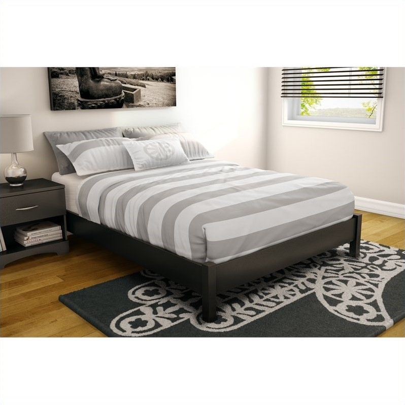 South Shore Step One Full Platform Bed in Pure Black - 307020X