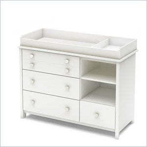 south shore little smileys 4 drawer changing table in pure white