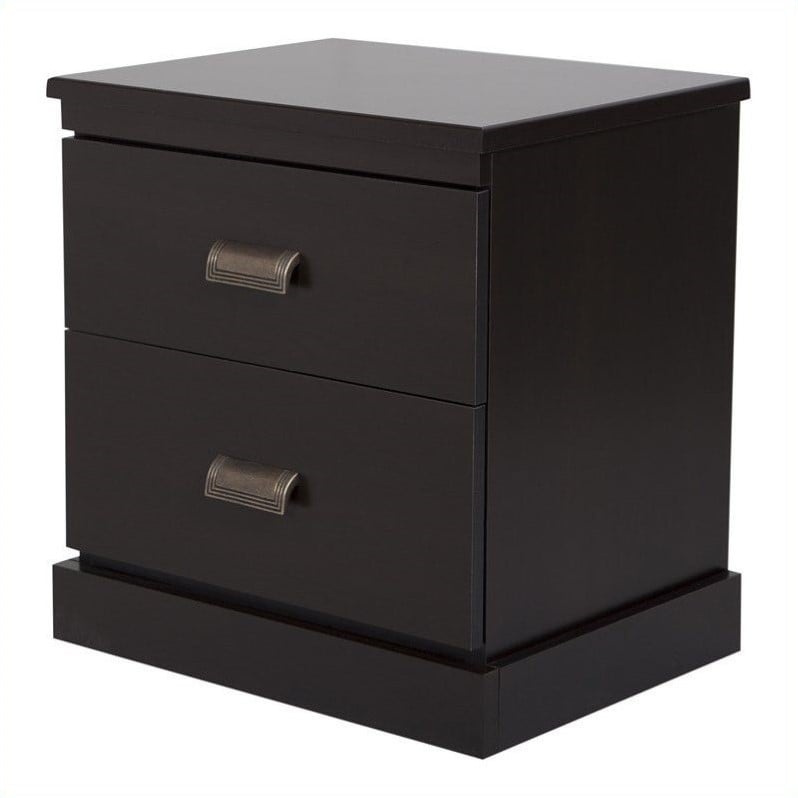 South Shore Gloria 2 Drawer Night Stand in Chocolate - 3659060