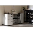 South Shore Modern Metal Crea Sewing Craft Table on Wheels in Pure White