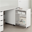 South Shore Modern Metal Crea Sewing Craft Table on Wheels in Pure White