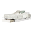 South Shore Holland Full Queen Platform Bed with Drawer in White