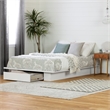 South Shore Holland Full Queen Platform Bed with Drawer in White