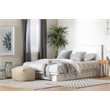 South Shore Holland Full Queen Platform Bed with Drawer in White