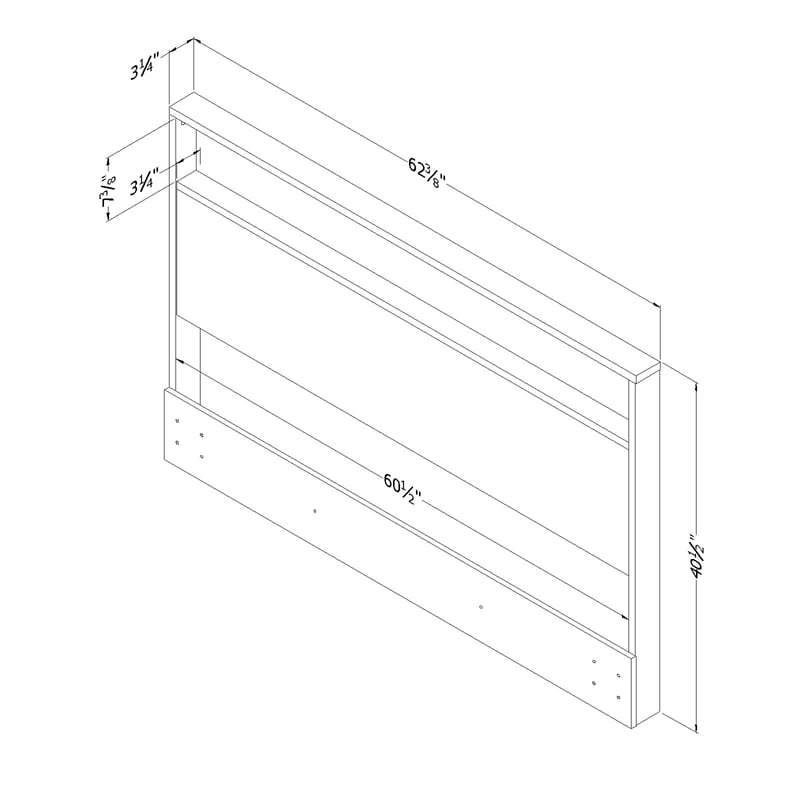 South Shore Holland Full Queen Headboard 54 60 in Pure White