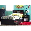 South Shore Vito Twin Bookcase Headboard in Pure Black