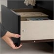 South Shore Vito Twin Mates Bed with 3 Drawers in Pure Black