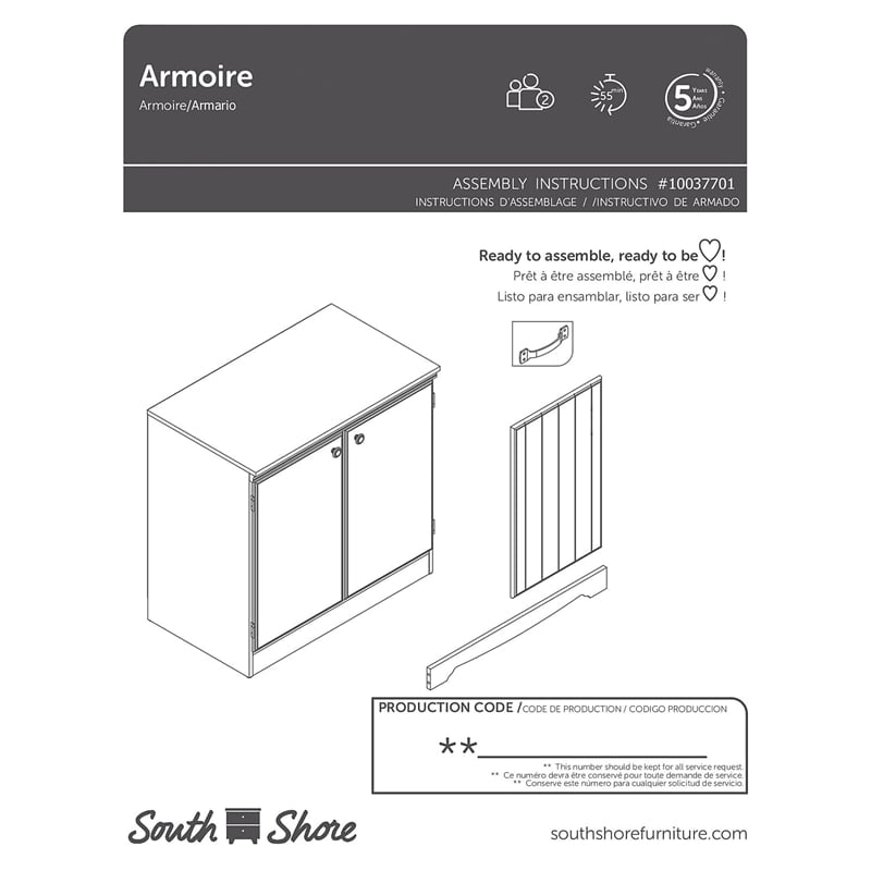 South Shore Morgan 2 Door Accent Chest in Pure White