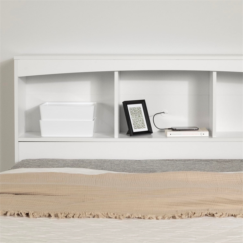 South Shore Maddox Full Bookcase Headboard in Pure White