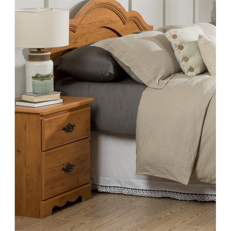 South Shore Prairie 2 Drawer Nightstand in Country Pine Finish 3232060