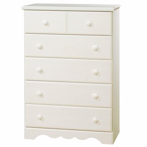 south shore summer breeze 5 drawer chest in white wash finish