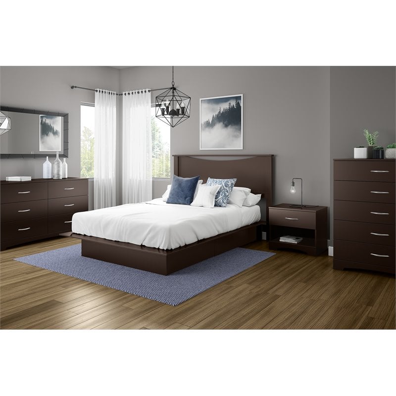 South Shore Back Bay 5 Drawer Chest in Dark Chocolate Finish