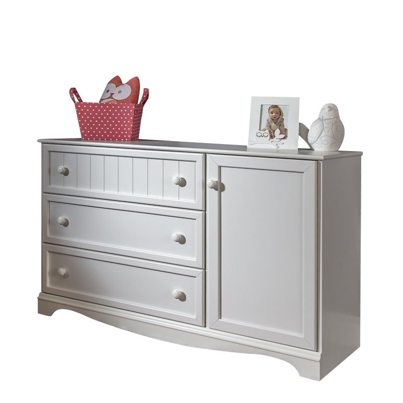 South Shore Savannah 3-Drawer Dresser with Door in Pure White