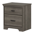 South Shore Versa 2-Drawer Contemporary Wood Nightstand in Gray Maple