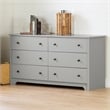 South Shore Vito 6-Drawer Dresser in Soft Gray