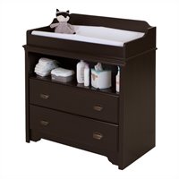 Stork Craft Aspen Sleigh Changing Table With Drawer In Cherry
