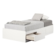 South Shore Callesto Twin Mates Bed in Pure White