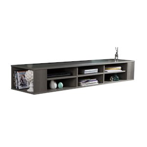 city life wall mounted media console in gray maple
