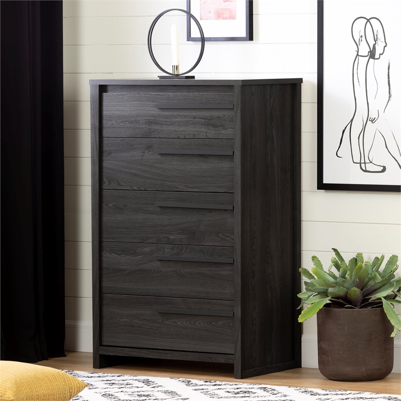 South Shore Tao 5-Drawer Chest in Gray Oak