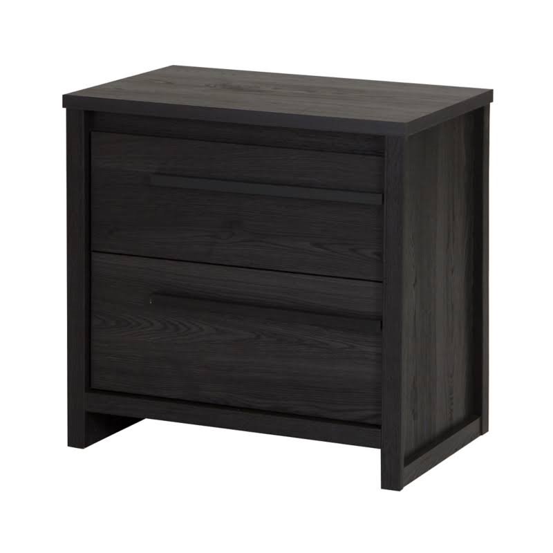 South Shore Tao 2-Drawer Nightstand in Gray Oak
