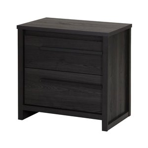 south shore tao 2-drawer nightstand in gray oak