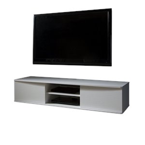 agora wall mounted media console in pure white