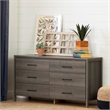 South Shore Gravity 6 Drawer Dresser in Gray Maple