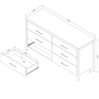 South Shore Gravity 6 Drawer Dresser in Gray Maple