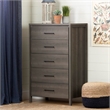 South Shore Gravity 5 Drawer Chest in Gray Maple