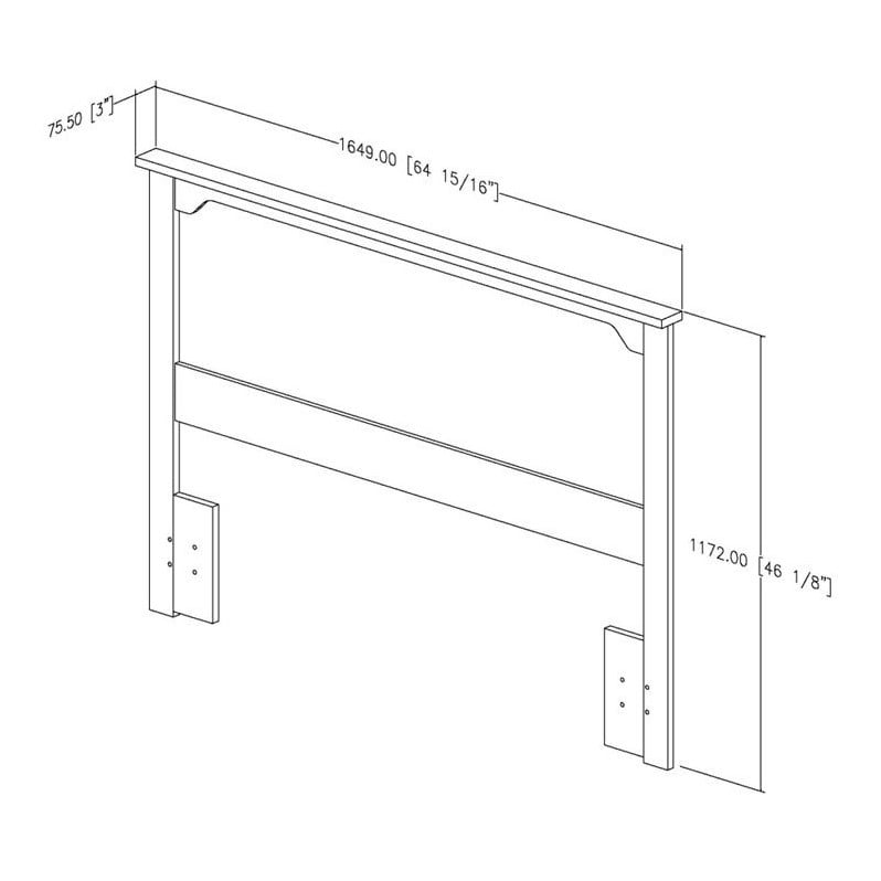 South Shore Fusion Wood Full Queen Headboard in Black
