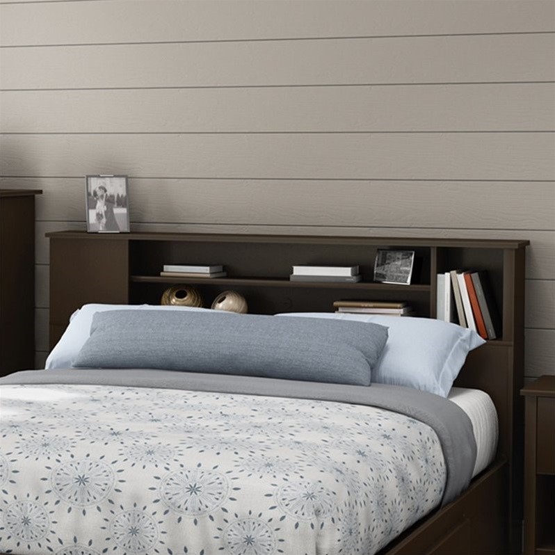 South Shore Fusion Wood Full Queen Bookcase Headboard in 