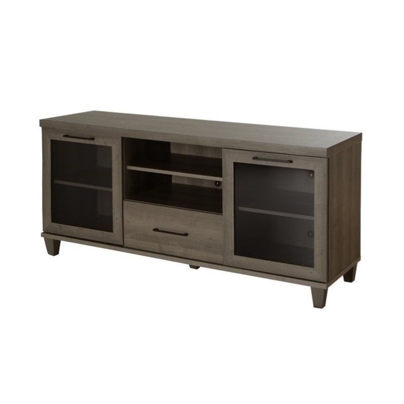 South Shore Adrian 2 Door 60" Wood TV Stand in Gray Maple 