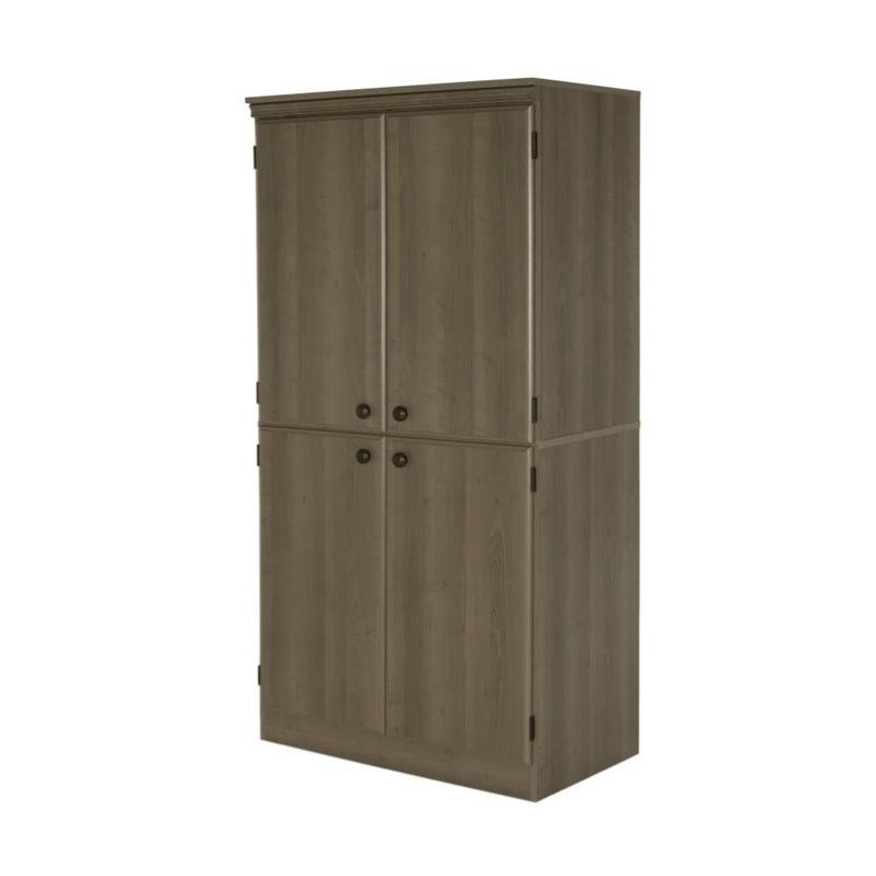 South Shore Morgan 4 Door Wood Storage Cabinet In Gray Maple 9054971