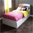 South Shore Logik Twin Mates Bed with 3 Drawers in Pure White